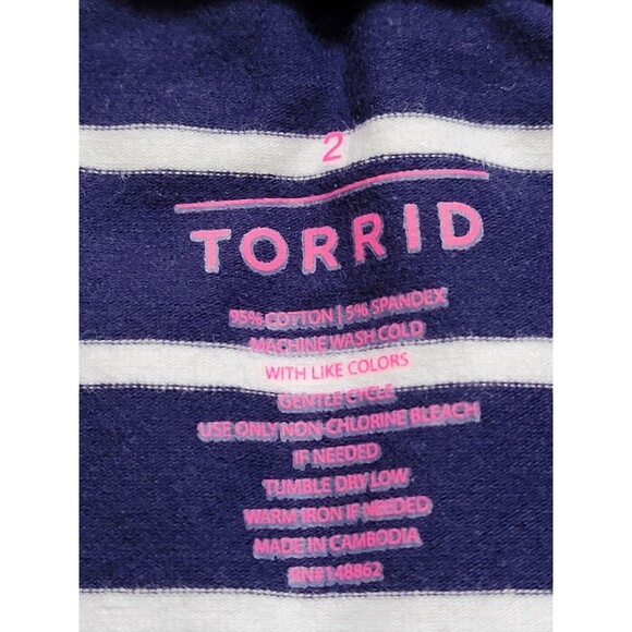 NWT Torrid Women's Size 2 Envelope Mini Skirt Navy And White - Picture 4 of 5